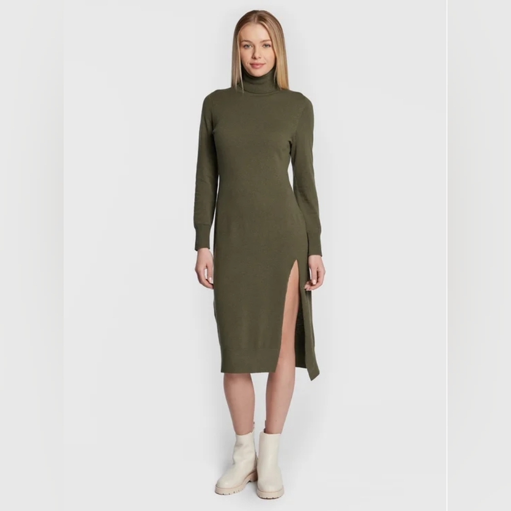 Michael Kors Wool Blend Jade Green Turtleneck Sweater Dress Size Extra Small NWT - Picture 1 of 3